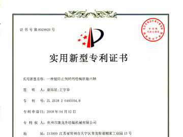 一种能防止倒转的经编机输出轴